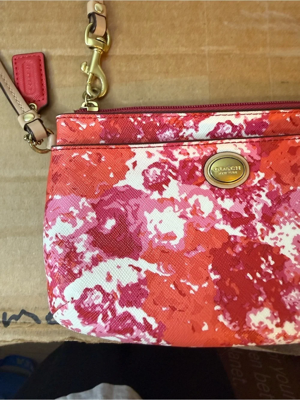 Coach Peyton Floral Paint Abstract Wristlet